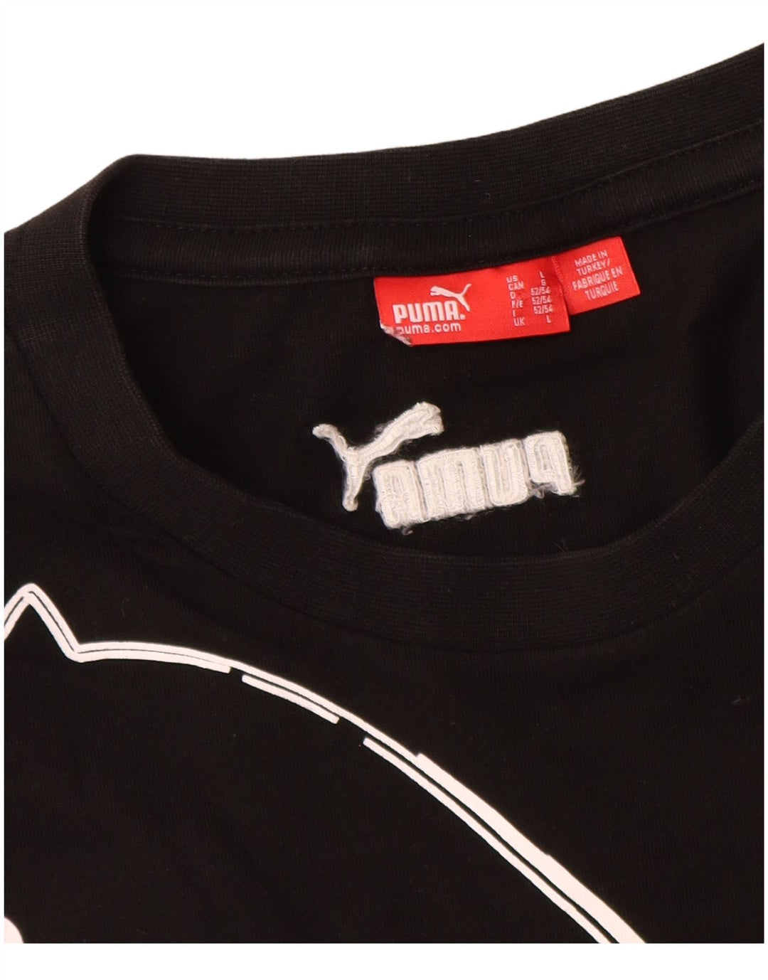 Puma - Camiseta gráfica para hombre, talla grande, algodón negro