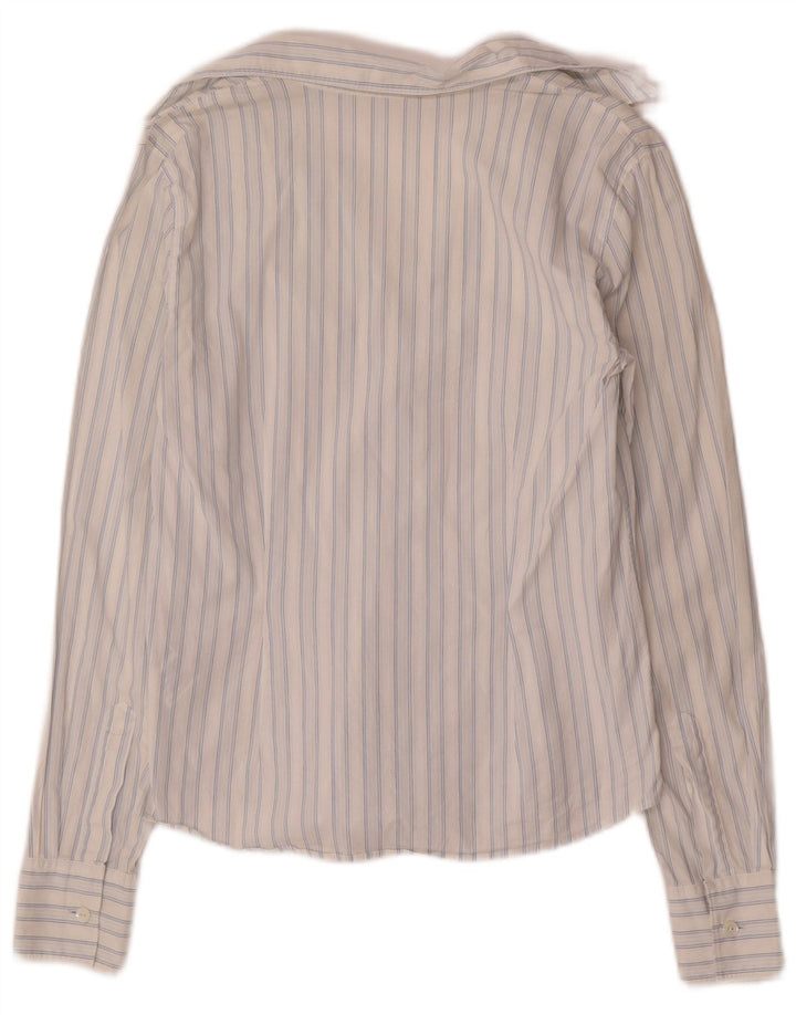 Tommy Hilfiger Camisa para mujer US 6 Mediana Algodón a rayas blancas
