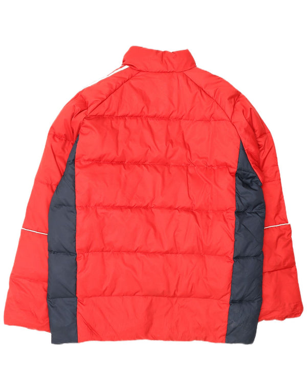 Adidas Chaqueta acolchada para hombre ES 38 Medio rojo Colorblock Poliéster