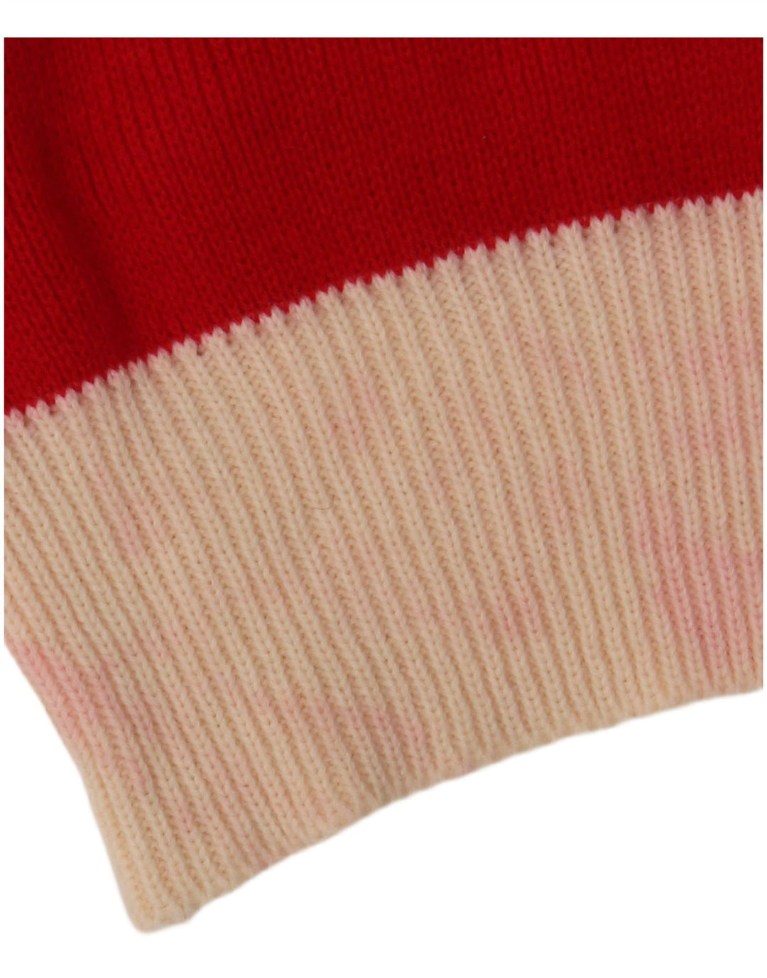 VINTAGE Jersey de cuello polo para mujer IT 48 XL Rojo Colorblock Acrílico