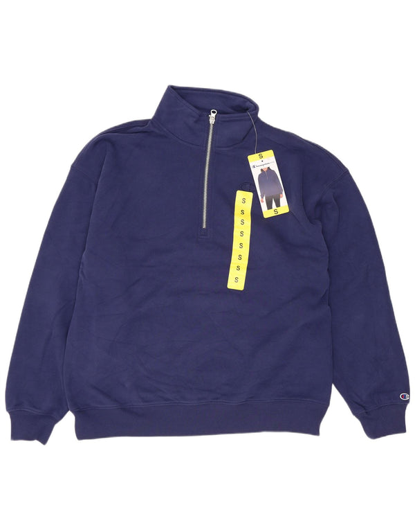 Champion Sudadera extragrande con cuello y cremallera para mujer UK 10 Small Azul marino