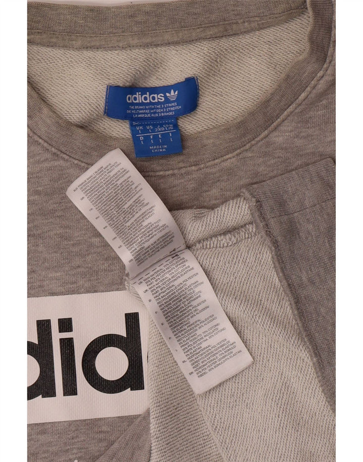 ADIDAS Sudadera gráfica para hombre Jumper Large Gris Algodón