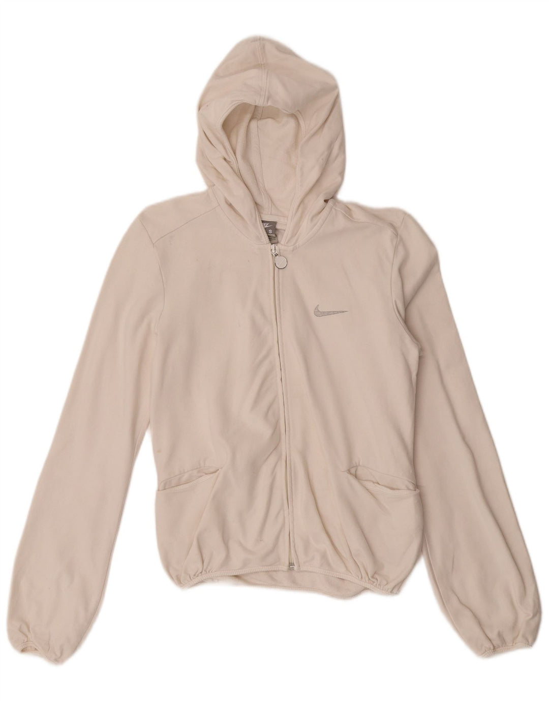 Nike Sudadera con capucha y cremallera para mujer UK 8/10 Small White Cotton