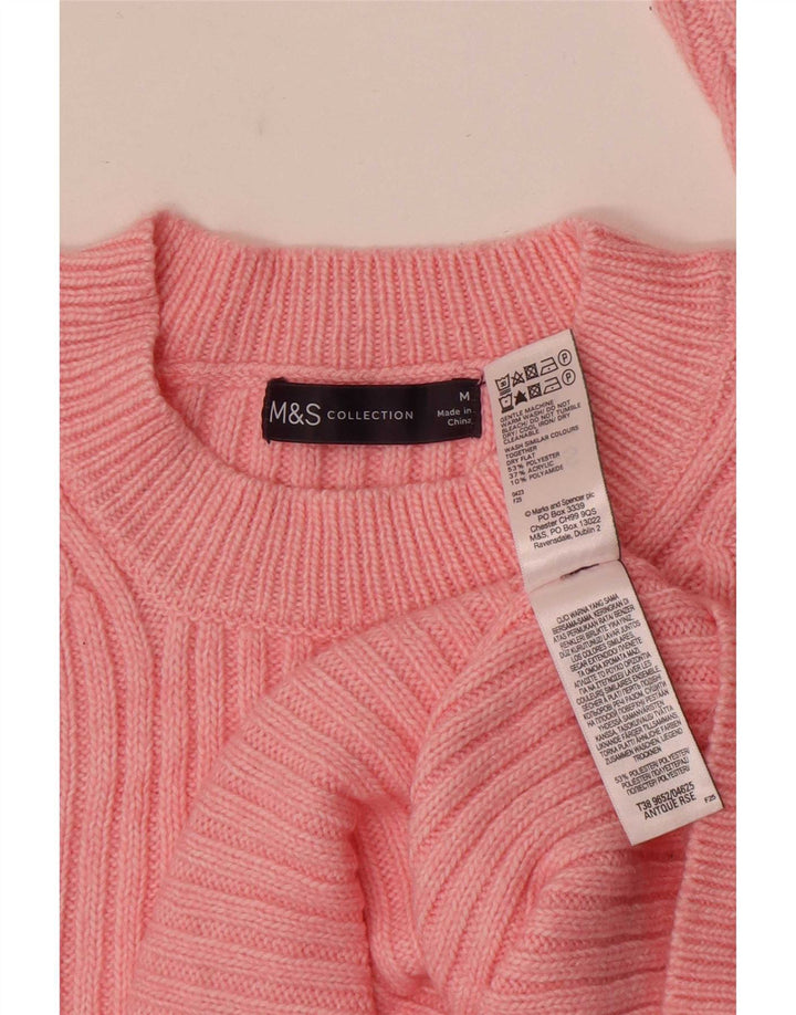 Marks & Spencer Jersey de cuello redondo para mujer UK 44 Poliéster rosa medio