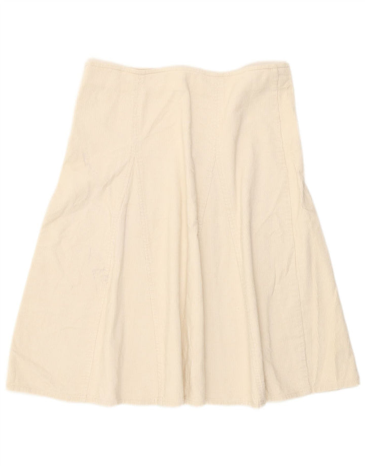 Zara Mujer Falda De Pana Mediana W28 Algodón Blanco