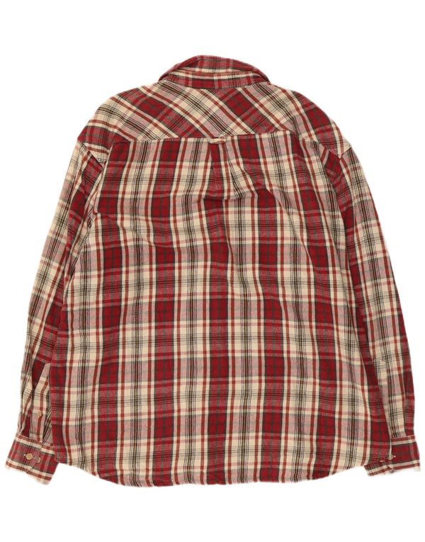 Think Pink Camisa de franela a cuadros para hombre XL Cuadros burdeos