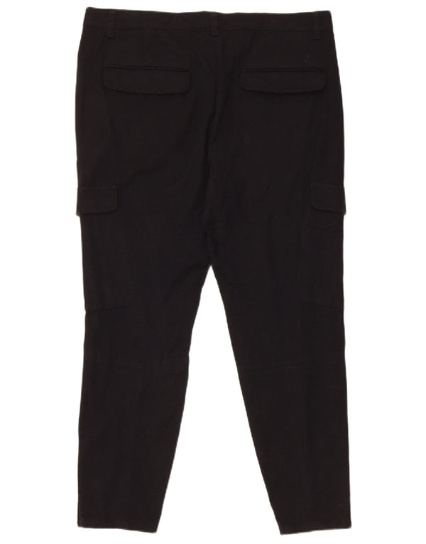Pantalones cargo cónicos para mujer Reiss UK 12 Medium W34 L26 Viscosa negra