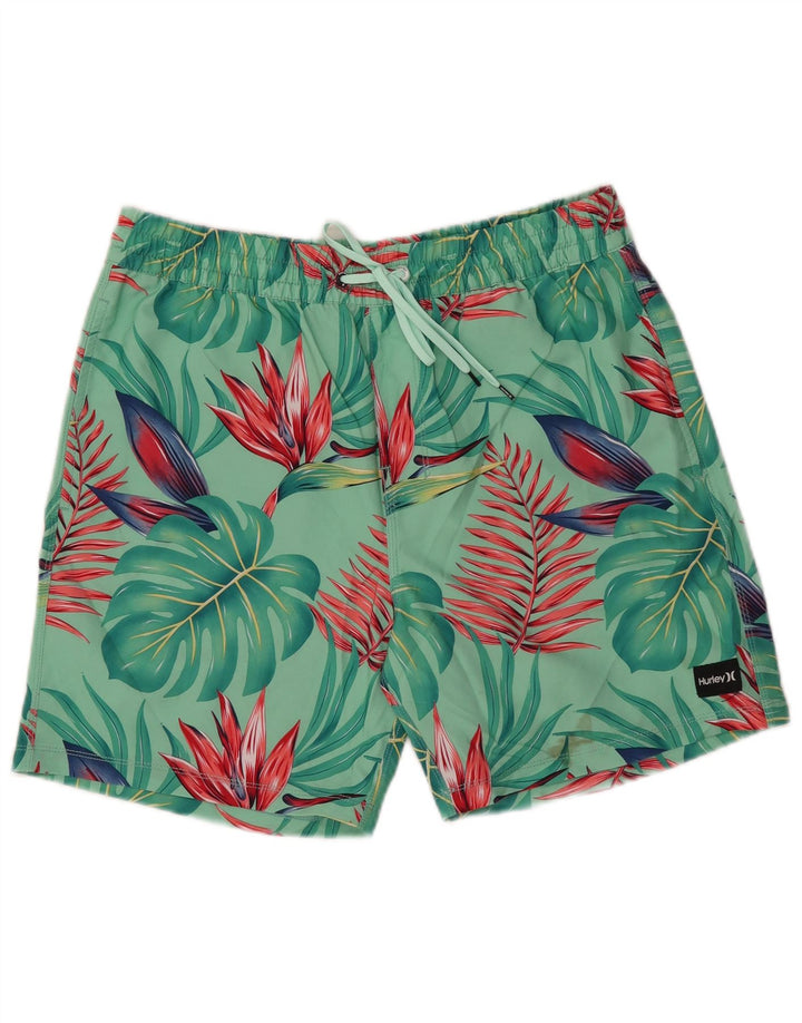 HURLEY Bañador Hombre Verde Medio Floral Poliéster