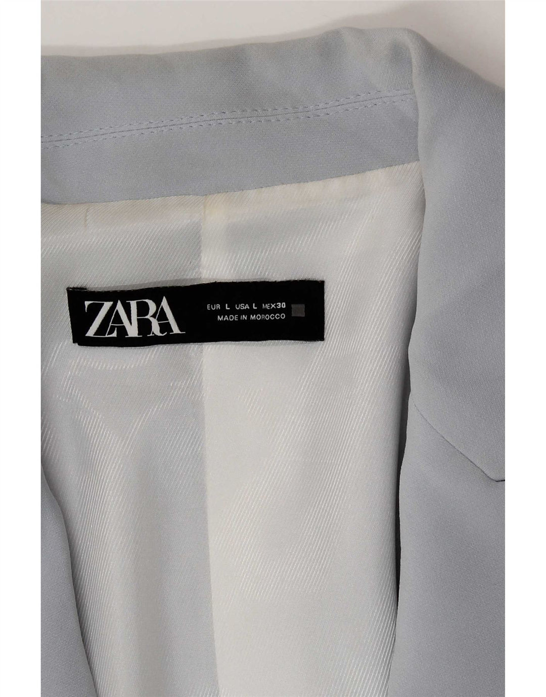 Zara Chaqueta Blazer Abierta De Manga 3/4 para Mujer UK 46 Azul Grande