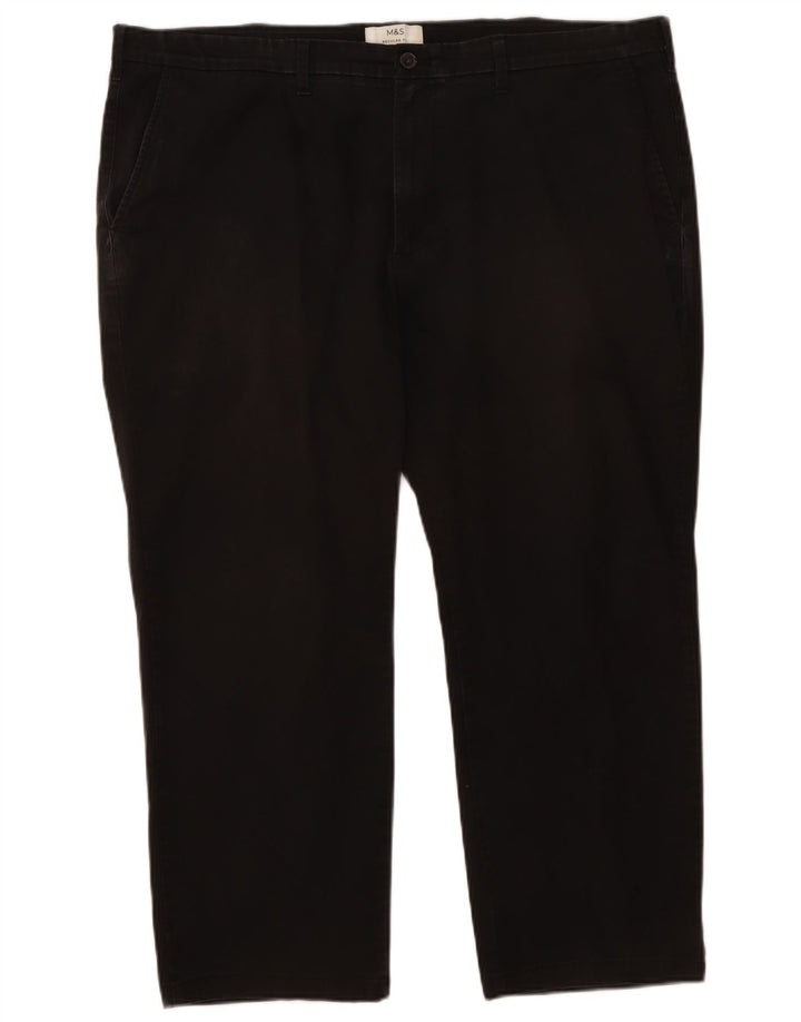 Marks & Spencer Pantalones cortos de corte regular para hombre W44 L25 Algodón negro