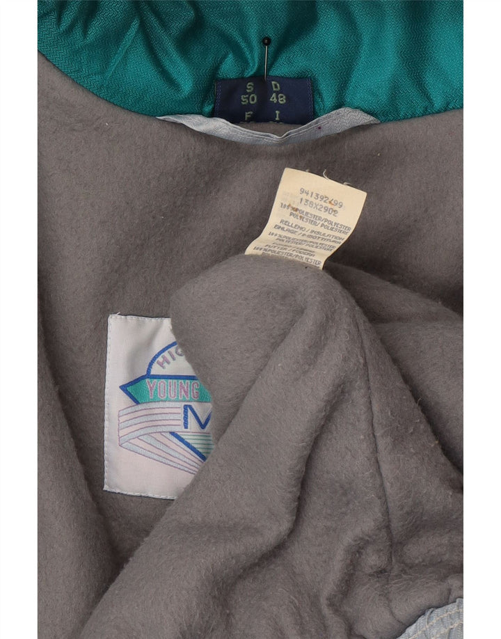 Chaqueta de esquí gráfica vintage para hombre EU 48 Poliamida en bloque de color verde medio