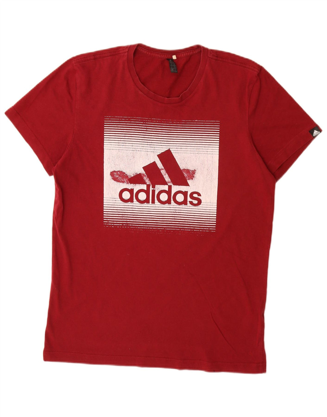 Adidas - Camiseta gráfica para hombre, color rojo medio, algodón