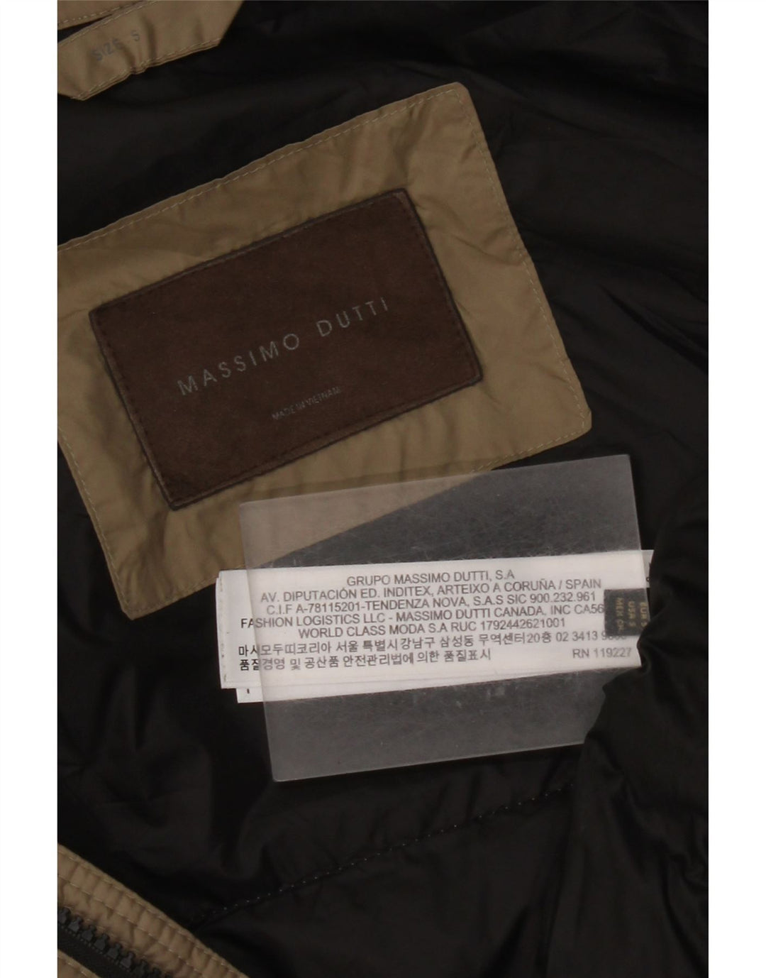 Massimo Dutti Chaqueta Acolchada Hombre UK 36 Small Beige Poliéster