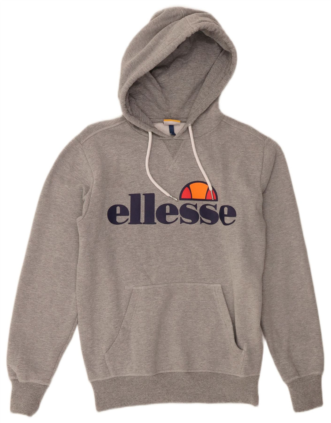 Ellesse Hombre Sudadera Con Capucha Gráfica Jersey Pequeño Gris Algodón