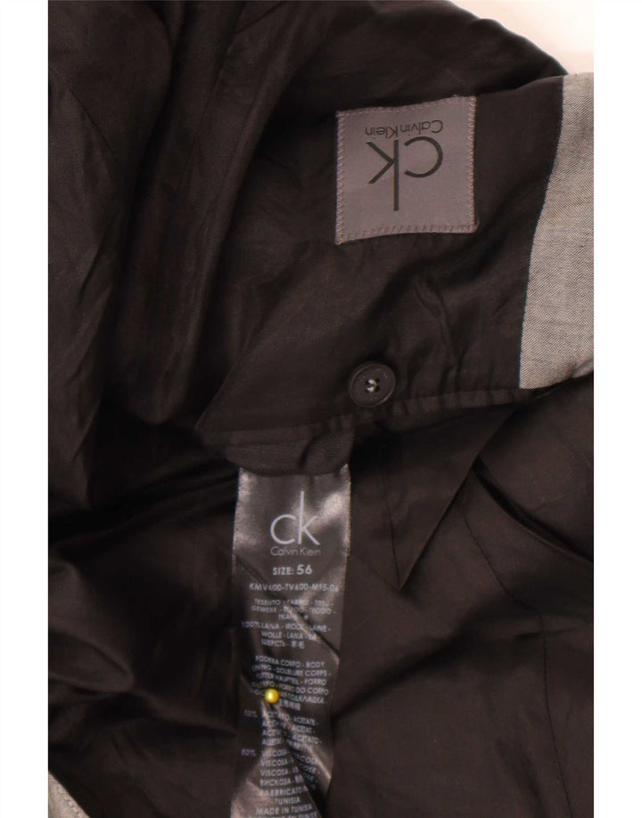 Calvin Klein Chaqueta tipo blazer de 2 botones para hombre IT 56 3XL Lana gris