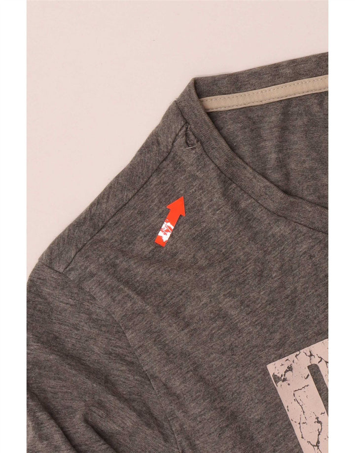 Puma - Camiseta gráfica para hombre, talla pequeña, algodón gris