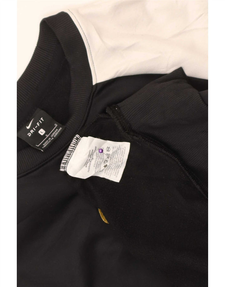 Nike Hombre Dri Fit Sudadera Jumper Grande Negro Colorblock Poliéster