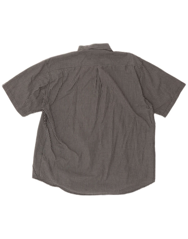 FILA Camisa de manga corta para hombre XL Algodón a cuadros negro