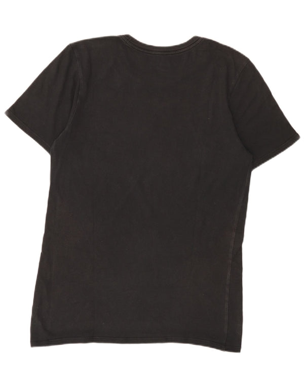 Nike Camiseta gráfica de corte atlético para hombre, talla pequeña, algodón negro