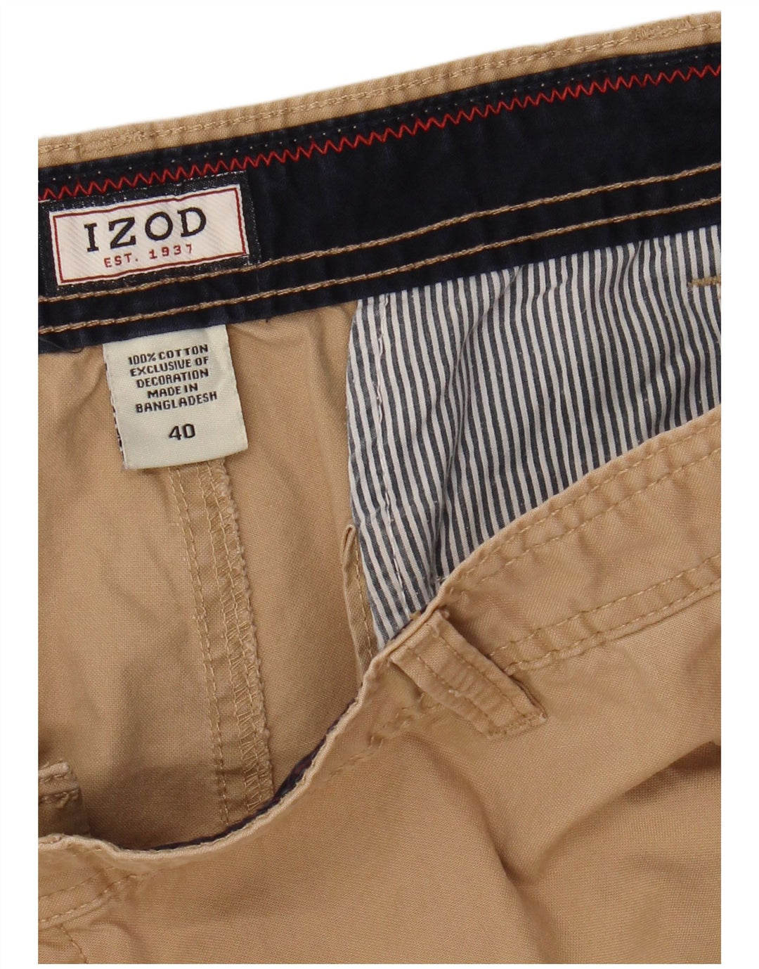 Izod Shorts Cargo Hombre W40 XL Algodón Beige