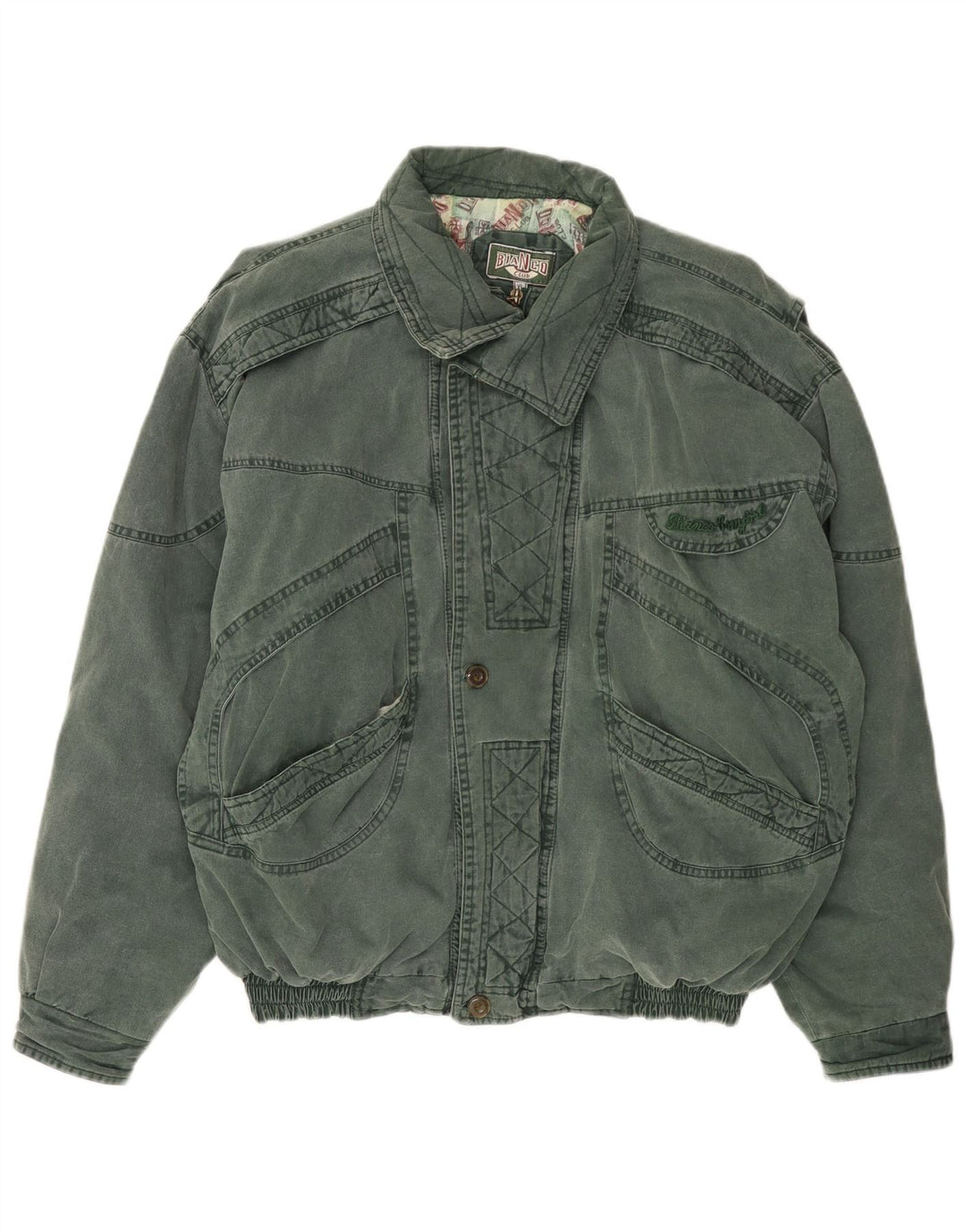 VINTAGE Chaqueta Bomber para Hombre Reino Unido 42 XL Verde