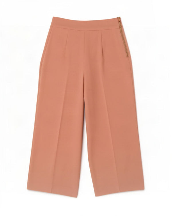 Zara Mujer Pantalones Casuales De Pierna Ancha De Cintura Alta XS W24 L25 Rosa
