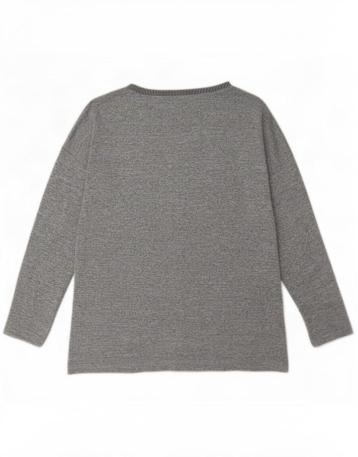Oasis Mujer Top Manga Larga ES 44 Poliéster Color Block Gris Medio