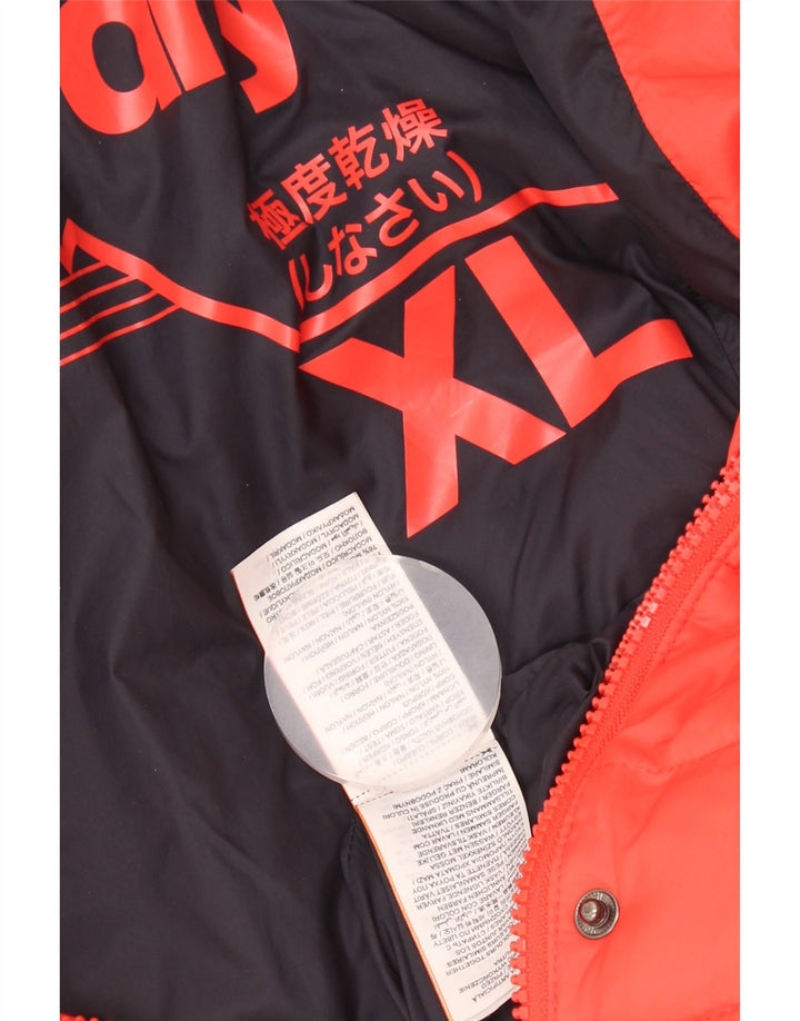 Superdry Mujer Chaqueta Acolchada Con Capucha ES 40 XL Nylon Rojo