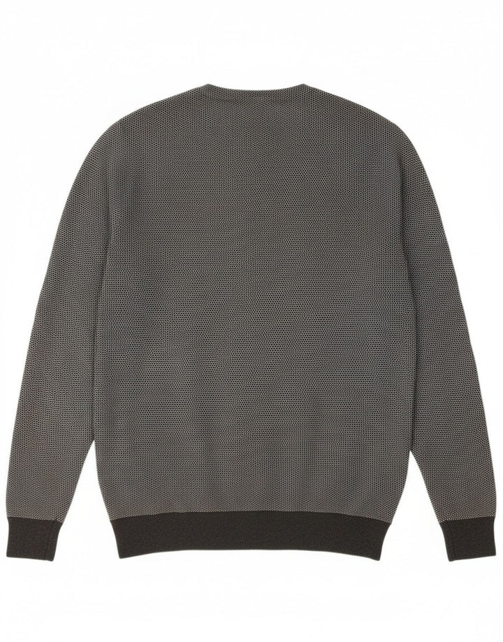 Superdry Jersey con cuello redondo para hombre de algodón moteado gris grande