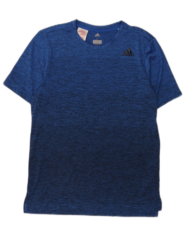 Adidas Chicos Climalite Camiseta Top 13-14 Años Grande Azul Moteado Poliéster