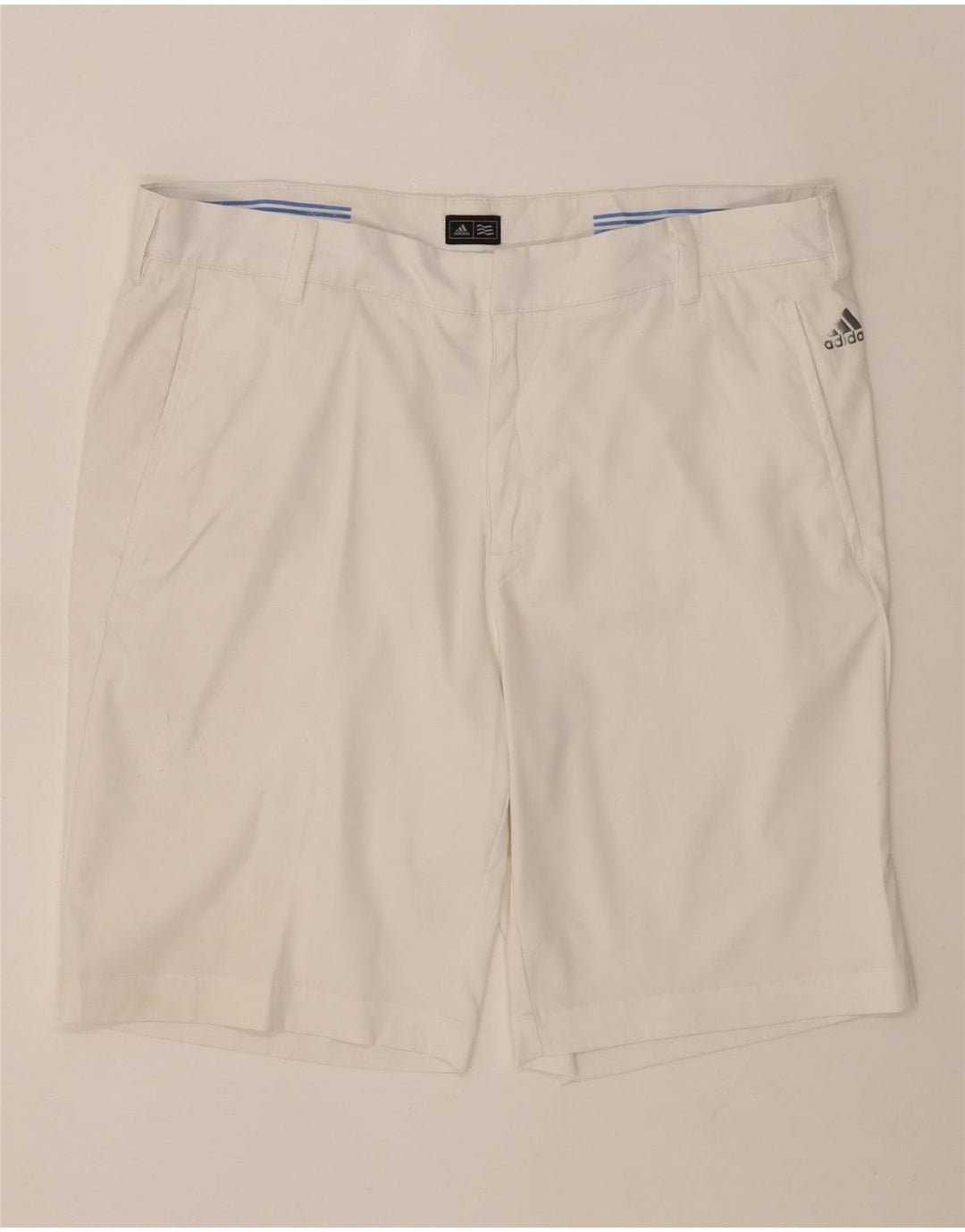 Adidas Mens Chino Shorts W34 Grande Poliéster Blanco