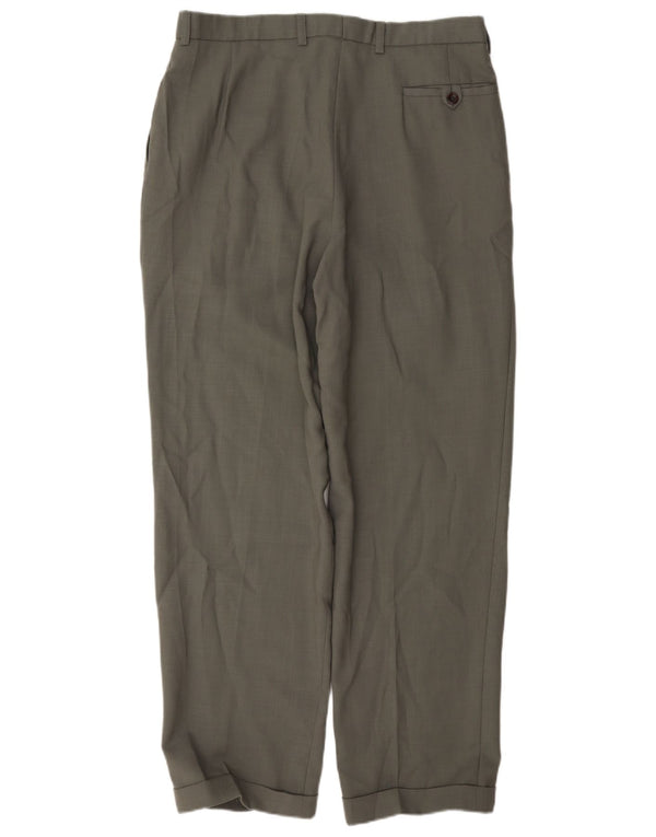 Marks & Spencer Pantalón de traje con pinzas St. Michael para hombre W34 L31 Lana gris