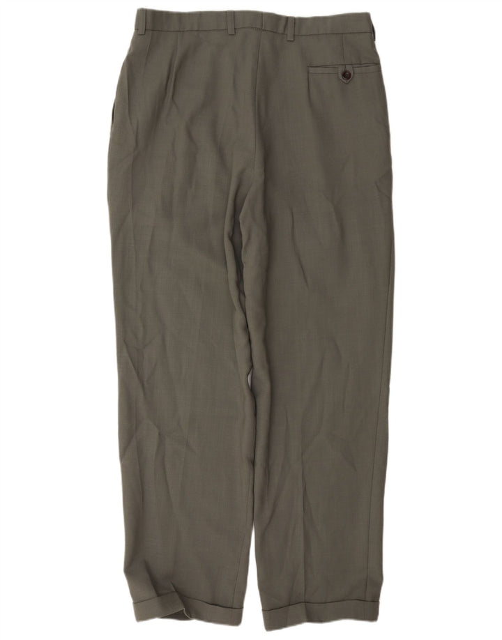 Marks & Spencer Pantalón de traje con pinzas St. Michael para hombre W34 L31 Lana gris