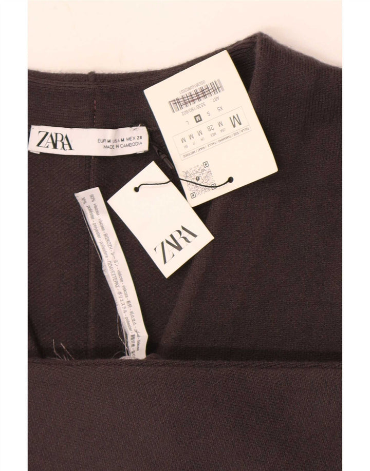 Zara Mujer Cárdigan Suéter UK 42 Viscosa Gris Medio