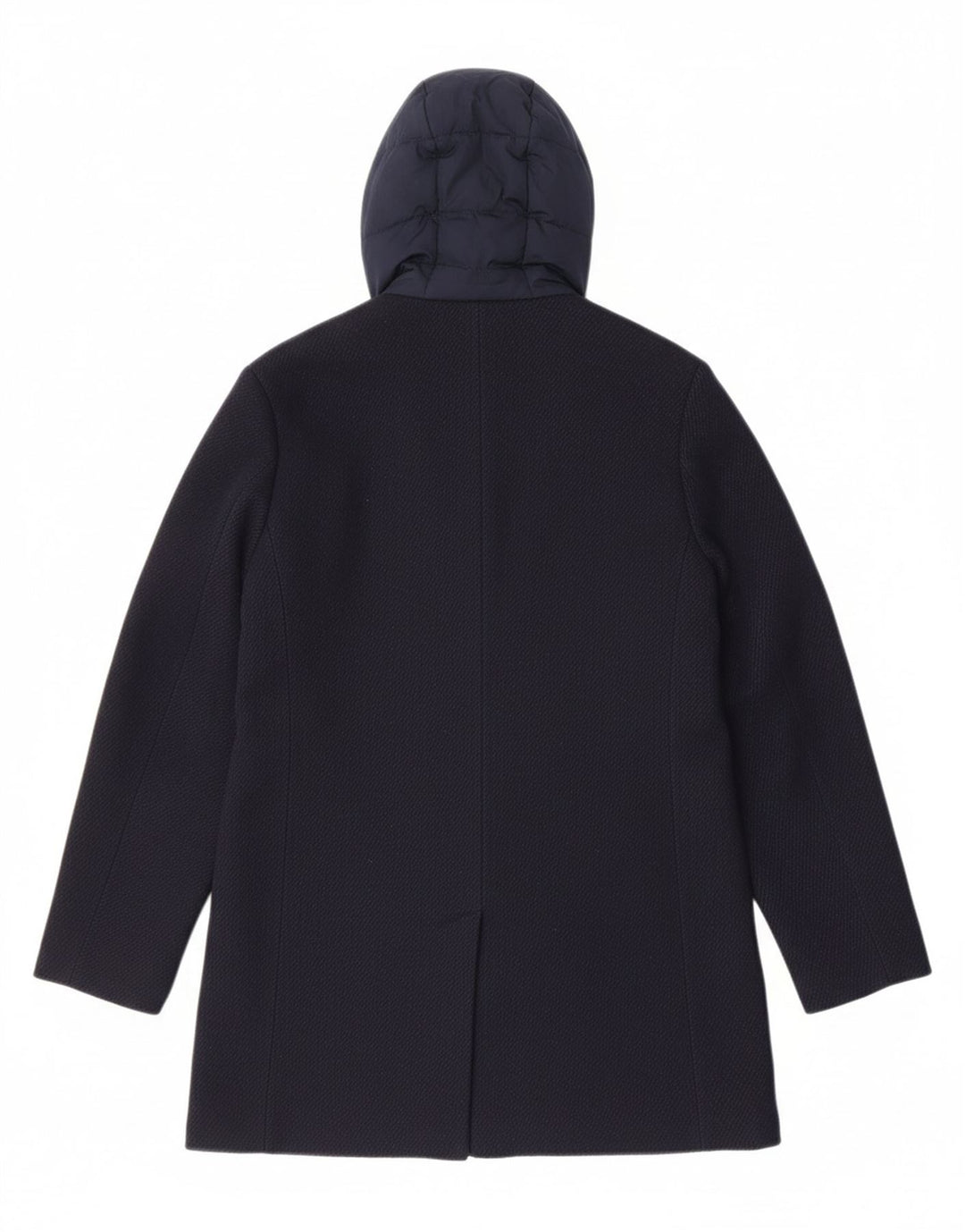 TED BAKER Boys Hooded Overcoat 9-10 Years Navy Blue Polyester