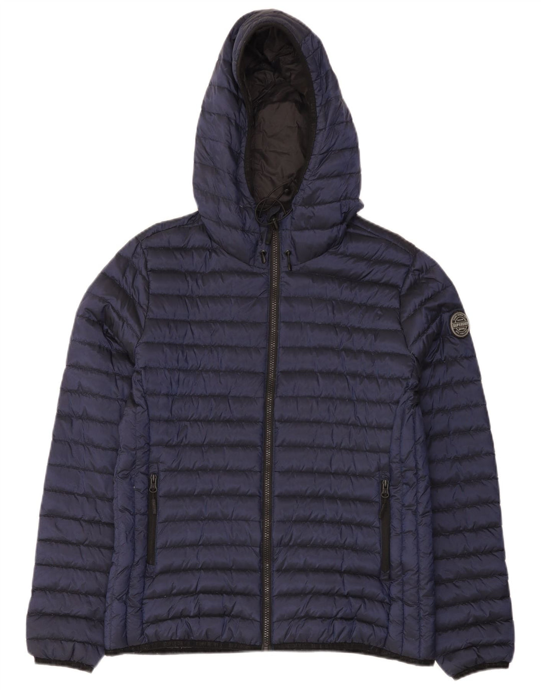 Superdry Chaqueta Acolchada Con Capucha Para Mujer UK 46 Large Nylon Azul Marino
