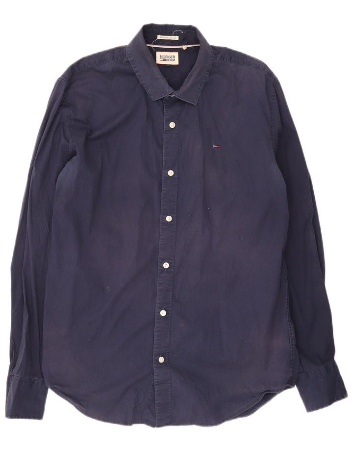 Camisa Tommy Hilfiger Hombre XL Azul Marino Algodón