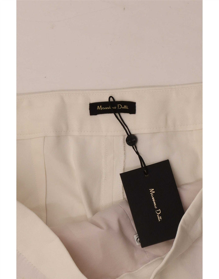 Massimo Dutti Pantalón Capri Mujer EU 42 Large W32 L23 Viscosa Blanca