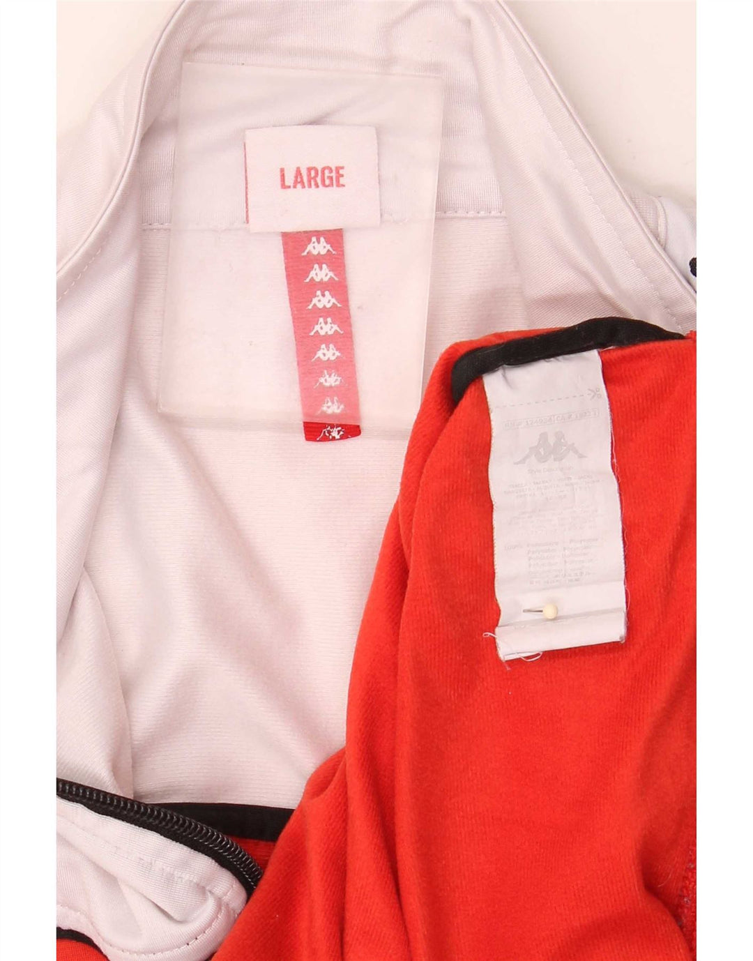 Kappa Mujer Gráfico Chándal Top Chaqueta UK 40 Grande Rojo Colorblock