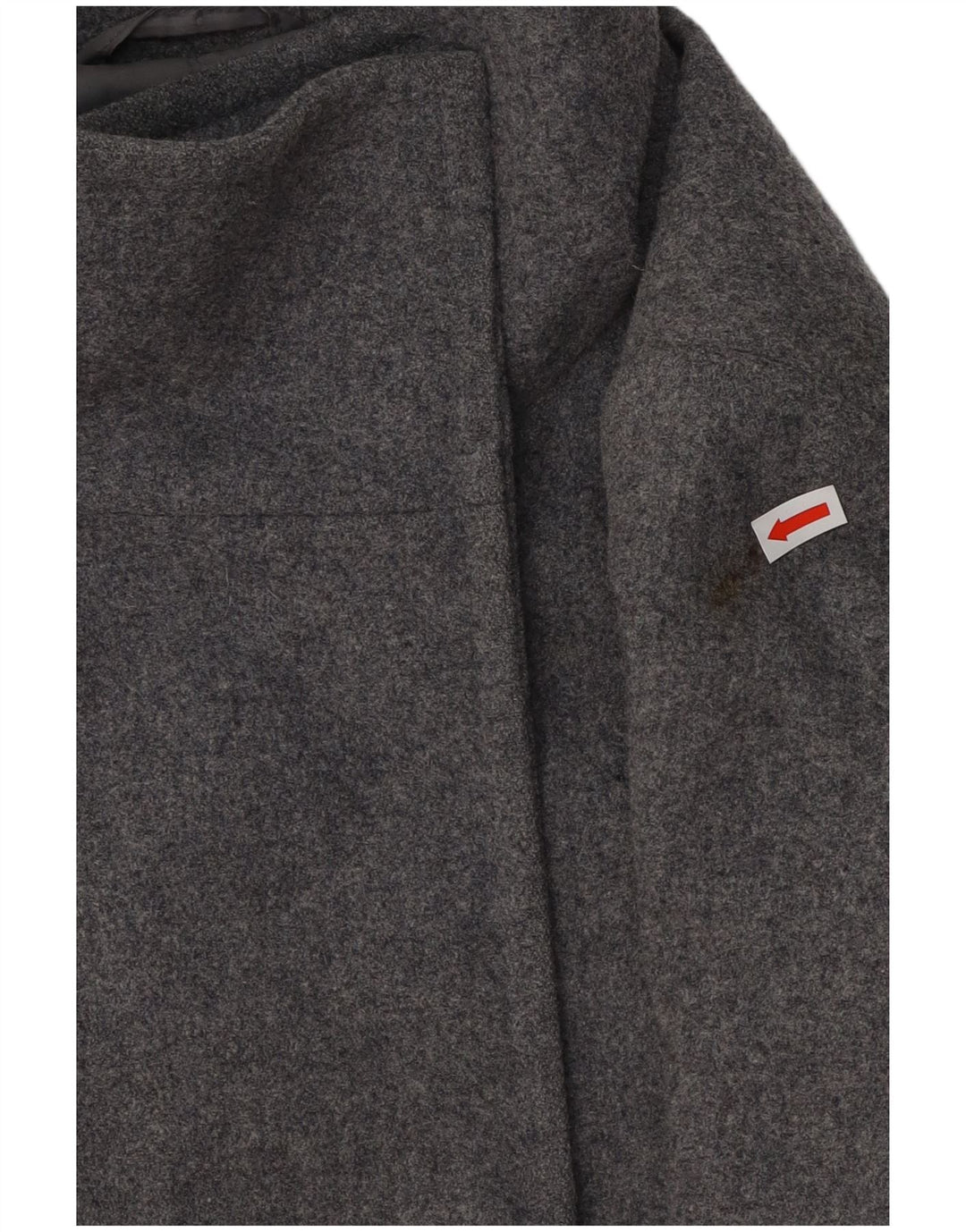 BENETTON Womens Overcoat UK 12 Medium Grey Wool