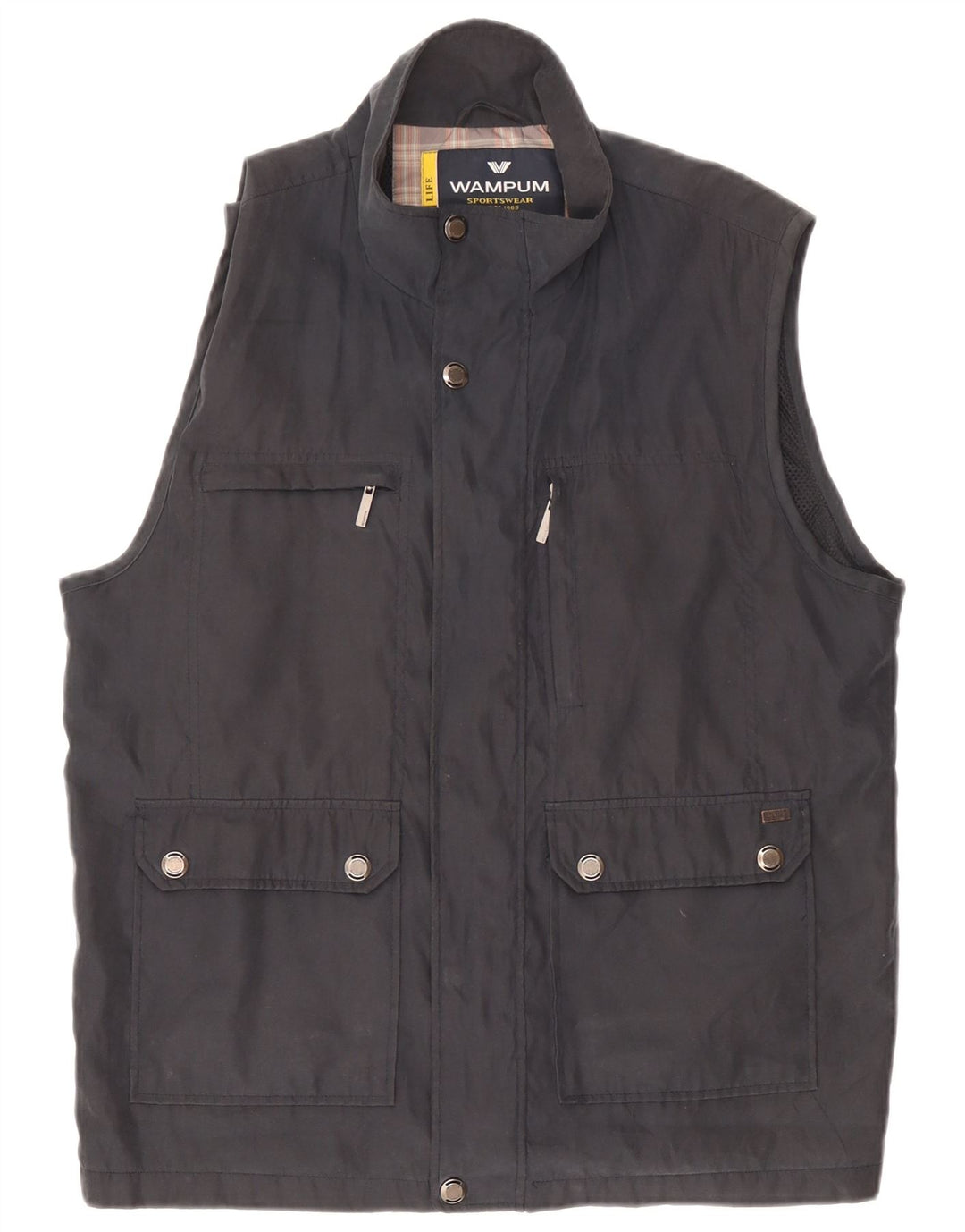 Wampum Chaleco utilitario para hombre UK 42 XL Poliéster negro
