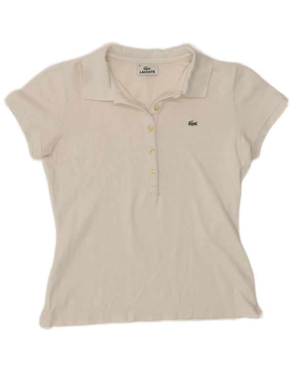 Polo Lacoste Mujer Talla 38 Mediano Blanco