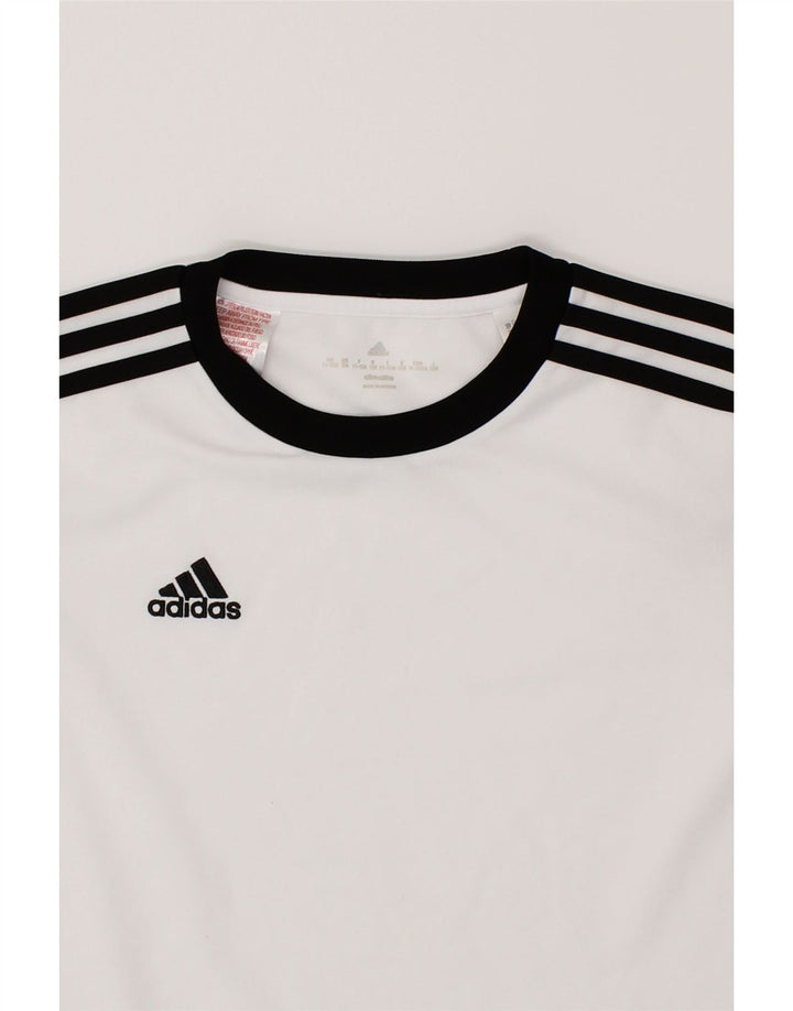 ADIDAS Boys Climalite Top Long Sleeve 11-12 Years White Polyester Vintage Adidas and Second-Hand Adidas from Messina Hembry 