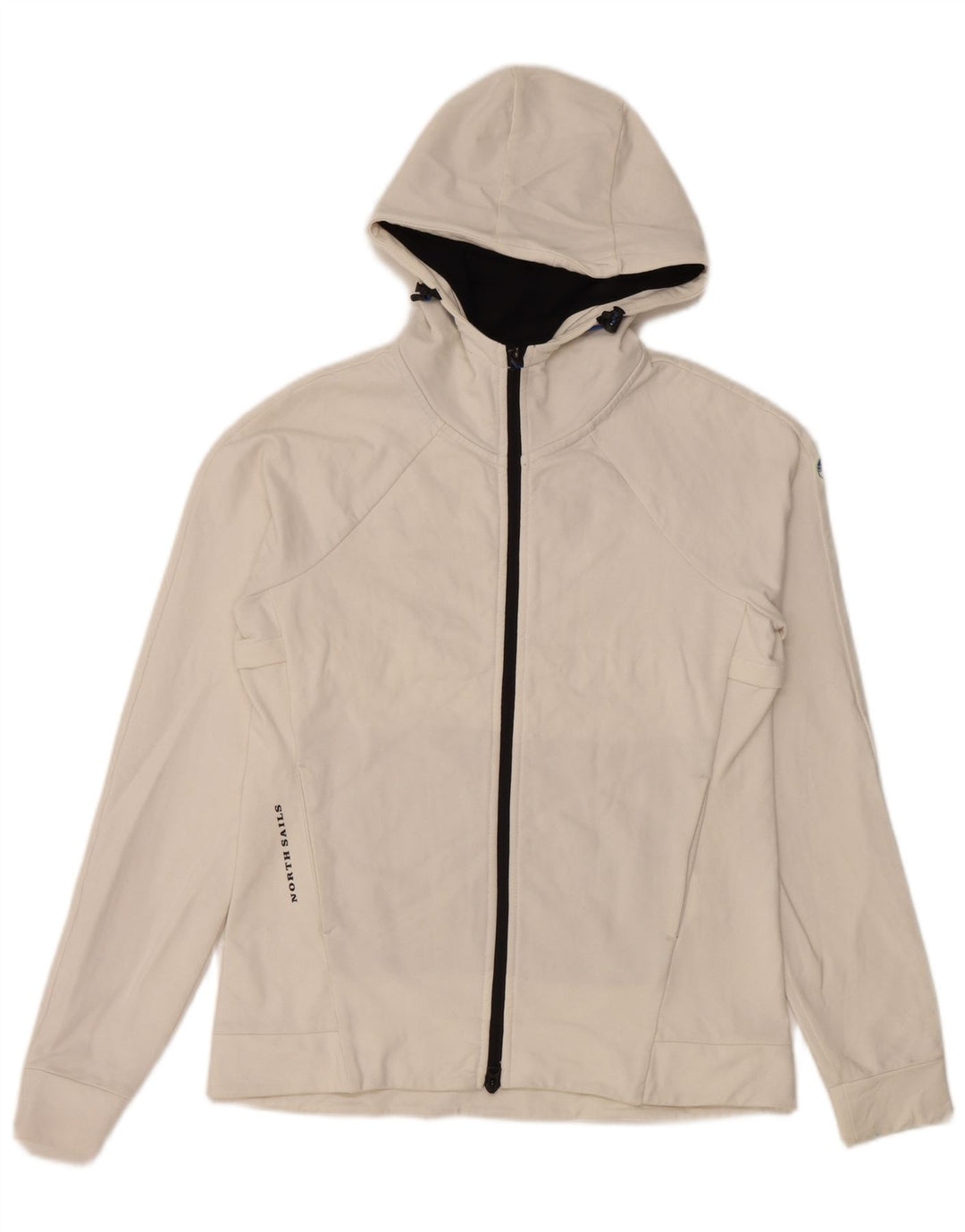 NORTH SAILS Suéter con capucha y cremallera para hombre 2XS Algodón blanco
