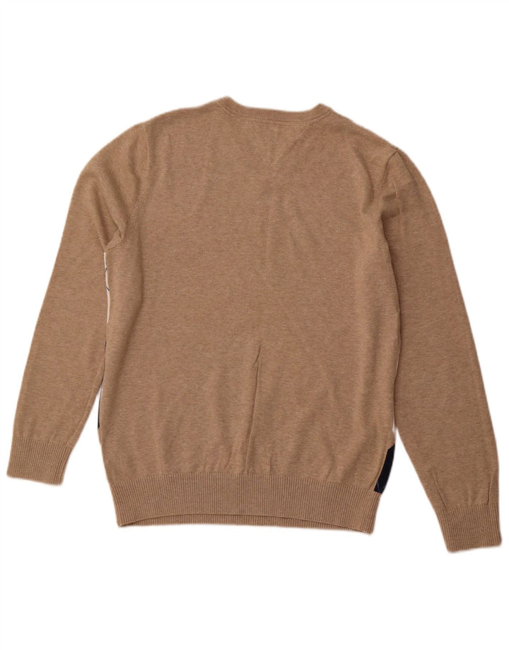 TOMMY HILFIGER Jersey con cuello en V para hombre Medium Beige Argyle/Diamond