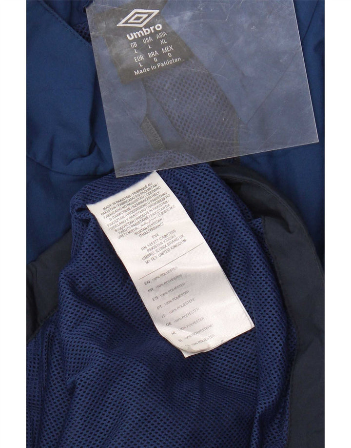 Umbro Hombre Chándal Top Chaqueta Grande Azul Marino Colorblock Poliéster