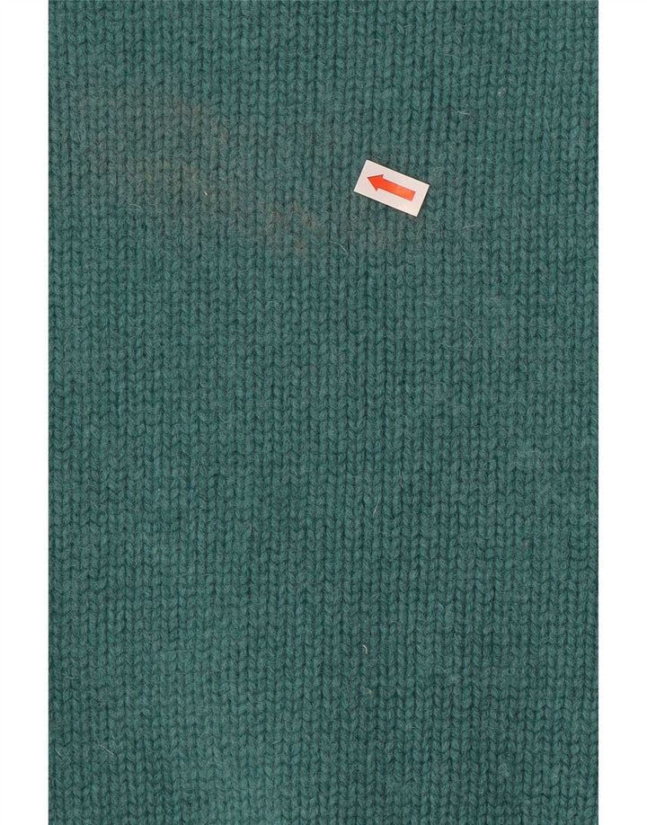 Weird Fish Suéter con cuello y cremallera para mujer UK 10 Small Green Wool