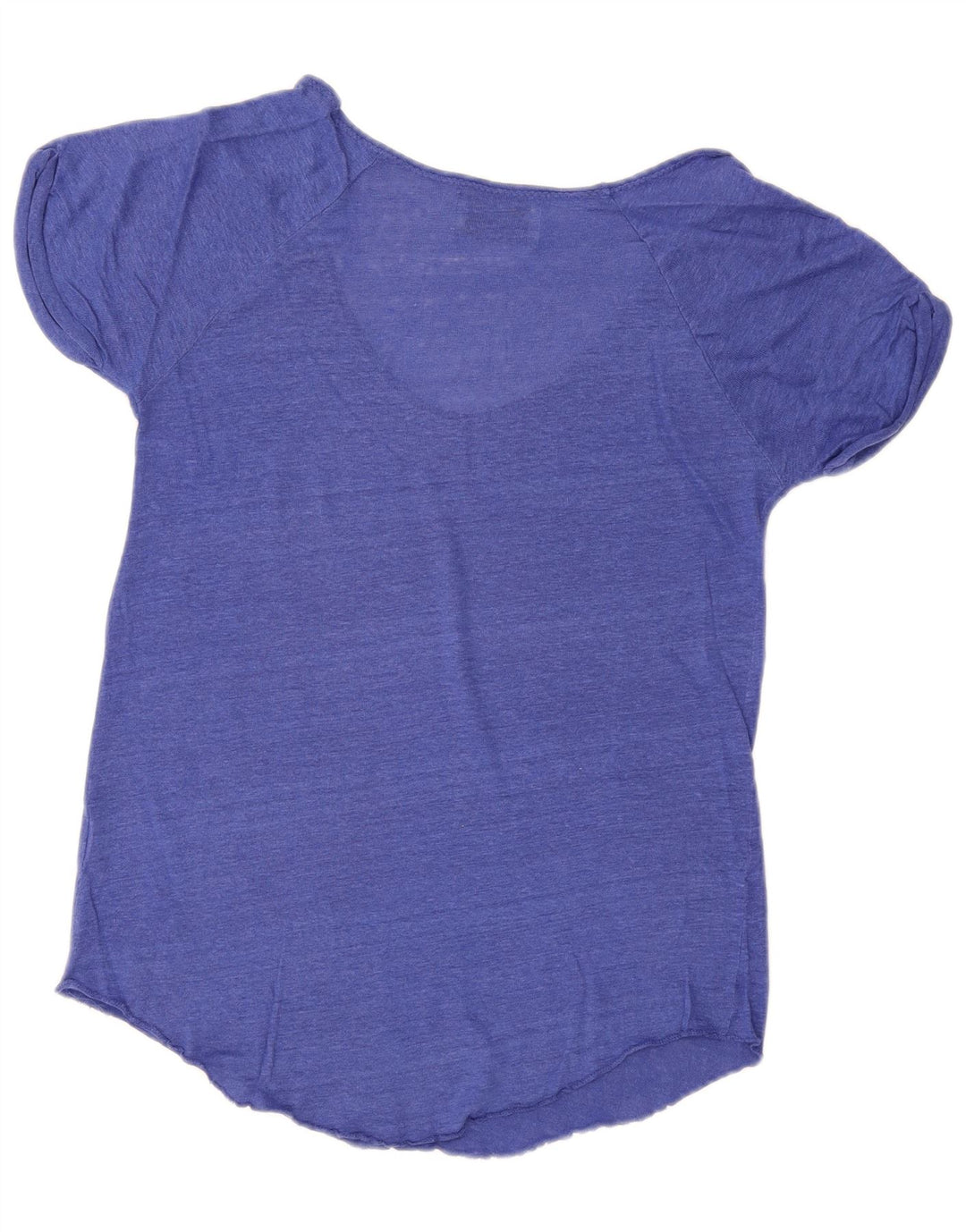 Zara Mujer Camiseta Top UK 44 Medio Azul Moteado