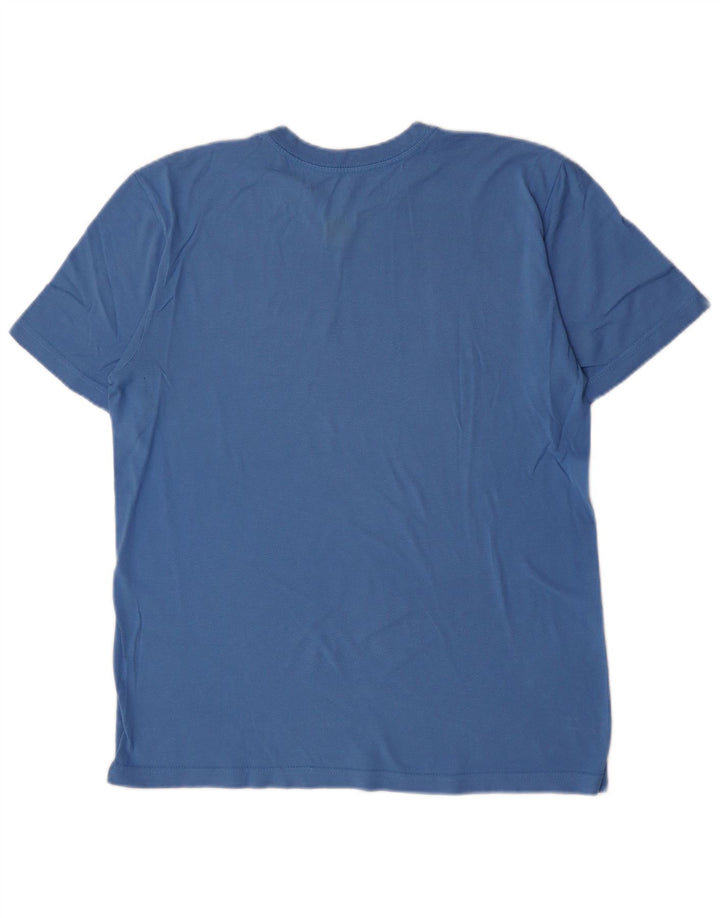 Nike Camiseta con gráfico de ajuste estándar para hombre, parte superior de algodón azul medio