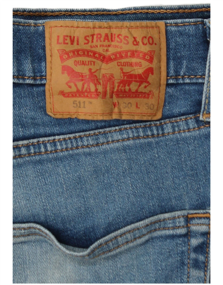 LEVI'S Mens 511 Slim Jeans W30 L30 Blue Cotton